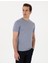 Erkek Mavi Slim Fit Merserize Basic Tişört 50302560-VR036 1