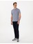 Erkek Mavi Slim Fit Merserize Basic Tişört 50302560-VR036 4
