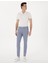 Erkek Açık Mavi Slim Fit Beli Lastikli Kanvas Pantolon 50308080-VR003 3