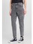 Mom Fit Yüksek Bel Dar Paça Açık Gri Pamuklu Esnek Jean Denim Pantolon 3