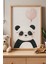 Balonlu Gözlüklü Panda - Doğal Ahşap Çerçeveli Çocuk Odası ve Bebek Odası Tablosu 1