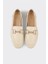Ekru Deri Kadın Loafer 4