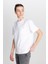 %100 Pamuk Regular Fit Normal Kesim Bisiklet Yaka Cep Detaylı Kırık Beyaz Tişört 2