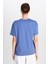 Regular Fit Normal Kesim Bisiklet Yaka %100 Pamuk Mavi Tişört 5