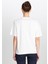 Loose Fit Rahat Kesim Bisiklet Yaka %100 Pamuk Kırık Beyaz Tişört 5