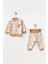 Erkek Bebek Geyik Desenli Sweatshirt Pantolon 2 'li Alt Üst Bebek Takımı 3 Ay - 18 Ay 1