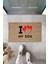 Dijital Baskı Kahverengi Kırmızı Kalpli I Love My Dog Dekoratif Kapı Paspası K-2016 1