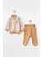 Erkek Bebek Geyik Desenli Sweatshirt Pantolon 2 'li Alt Üst Bebek Takımı 3 Ay - 18 Ay 1