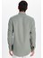 Erkek Slim Fit Dar Kesim %100 Pamuk Keten Doku Çift Cep Spor Yaka Açık Haki Gömlek 5