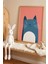 Minimal Kedi Çocuk Odası Ahşap Çerçeveli Duvar Tablosu 1