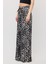 9410 Leopar Desen Saten Palazzo/dökümlü Pantolon Gri 3