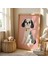 Pembe Fonlu Sevimli Köpek Çocuk Odası Ahşap Çerçeveli Duvar Tablosu 2