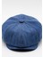Erkek Denim Ingiliz Newsboy Kasket - Indigo Mavi Kot Şapka | Standart Fit/esnek 3
