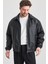 Oversize Erkek Siyah Deri Ceket 1