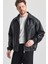 Oversize Erkek Siyah Deri Ceket 5