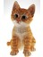 Sarı Oturan Kedi Poliserin Biblo Cat Sitting Yellow 20CM Dekoratif Obje Figür Sevimli Gift Adet 4