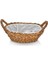 El Yapımı Doğal Hasır Kulplu Çok Amaçlı Dekoratif Oval Sepet, Hasır Kulplu Ekmek Sepeti (27 x 18 x 8 cm ) 2