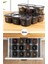 Luxury 15 Adet Peggy Kare Erzak ve Baharatlık Beyaz Serigrafi Etiketli 5x(0,55 - 1,2 - 1,75 Litre) Antrasit 1 Adet 5