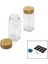 Luxury 12 Pcs Takım Kare Cam Baharatlık - Tuzluk Bambu Kapaklı (2818) 1 Adet 1