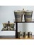 Luxury Özel Üretim Galvaniz Baharatlık ve Patates Soğan Saklama,çay Şeker Kavanozu Gold Set 1 Adet 2