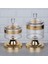 Luxury 2'li Akrilik Gold Ayaklı Drajelik Büyük 25X13 cm Kapaklı 1 Adet 1