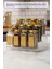 Luxury 12'li Şeffaf Merdiven Standlı Cam Baharatlık Seti Gold Kapaklı Etiketli Baharatlık Takım MH05GLD12 1 Adet 1