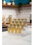 Luxury 12'li Şeffaf Merdiven Standlı Cam Baharatlık Seti Gold Kapaklı Etiketli Baharatlık Takım MH05GLD12 1 Adet 4