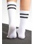 Bambu Kadın Beyaz Kaydırmaz Taban Silikon Baskı Yoga Fitness Pilates Bale Dans Tenis Çorabı 6