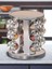 Luxury Cam 360 Derece Dönen 12'li Metal Stantlı Cam Baharatlık Takımı 80 - 100 L 13 1 Adet 3