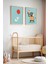 2'li Minimalist Çocuk Odası ve Bebek Odası Ahşap Çerçeveli Duvar Tablosu 1