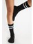 Bambu Kadın Siyah Kaydırmaz Taban Silikon Baskı Yoga Fitness Pilates Bale Dans Tenis Çorabı 3