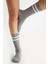 Bambu Kadın Gri Kaydırmaz Taban Silikon Baskı Yoga Fitness Pilates Bale Dans Tenis Çorabı 3