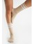 Bambu Kadın Krem Kaydırmaz Taban Silikon Baskı Yoga Fitness Pilates Bale Dans Tenis Çorabı 5