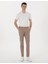 Erkek Vizon Slim Fit Beli Lastikli Kanvas Pantolon 50308080-VR052 3