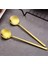 Luxury Gold Çay Kaşığı 6'lı Kahve Dondurma Tatlı Pasta Şeker Kaşık Set 1 Adet 1