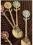 Luxury Papatya Motifli Lüx Gold Metal Baharat Kaşığı, Çay Kaşığı, Kahve ve Şeker Kaşığı 6 Adet 1 Adet 3