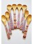 Luxury 8'li Bambu Ahşap Desenli Spoon Bamboo Yuvarlak - Oval Ağızlı Tatlı Kaşığı Ölçü Kaşığı 13- 16CM Kaşık 1 Adet 2