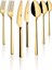 Luxury Klas Titanyum Parlak Gold 7 Parça Tek Kişilik Çatal Kaşık Bıçak Takımı 18/10 Paslanmaz Çelik 1 Adet 1