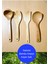Luxury 4 Parça Bambu Kepçe Servis Kaşığı Pilav Kaşığı Spatula Seti 1 Adet 2