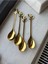 Luxury 1 Adet Yaprak Titanyum Gold Çay Kaşığı - Kararmaz Gold Çay Kahve Şeker Baharat Kaşığı 1 Adet 1
