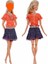 Luxury Oyuncak Bebek Kıyafet Seti - Orange Blouse 1 Adet 1