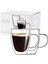 Çift Cidarlı Bardak Cam Kupa 350 ml Espresso Kahve Fincanı Borosilikat Kulplu Çay Bardağı 3