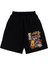 Spider-Cat Baskılı Siyah Unisex Penye Şort 2