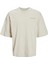 Jack Jones Jjalmos Tee Ss Crew Neck Erkek Bej Tshirt 12273506-06 1