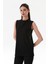 Basic Dik Yaka Kolsuz Oversize Tişört 1
