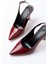 Ceylinmoda ST-1153 Bordo Rugan Günlük Arkası Açık 9 cm Topuklu Kadın Ayakkabı 4