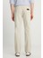 Texas Straight Fit Düz Kesim Normal Bel Ekru Pamuklu Esnek Pantolon 4
