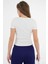 Beyaz U Yaka Fitilli Örme Crop Bluz 5