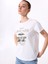 Bisiklet Yaka Baskılı Beyaz Kadın T-Shirt F5SL-TST0473 1
