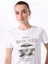 Bisiklet Yaka Baskılı Beyaz Kadın T-Shirt F5SL-TST0473 2
